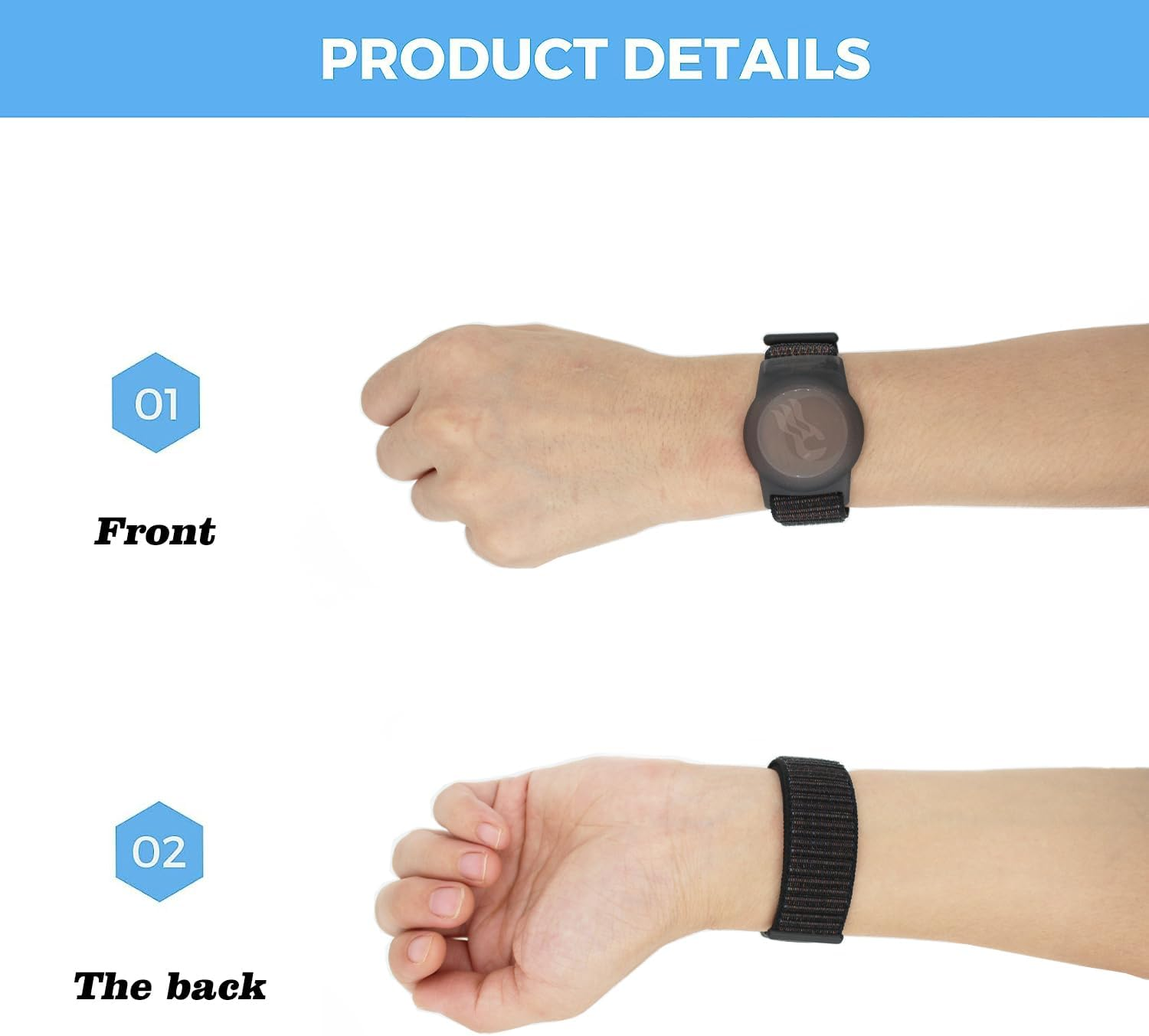 3/4/5 Packs Princess Cruise Medallion Holder,Compatible for Princess Cruise Medallion,Breathable Hook&Loop Nylon Sport Style (Black-Black+Grey+Blue+Pink) image number 1