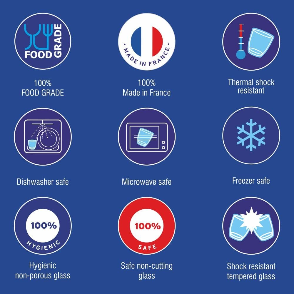 Duralex 1062AB06/6 Prisme Clear Tempered Glass, 17.75 Oz image number 4