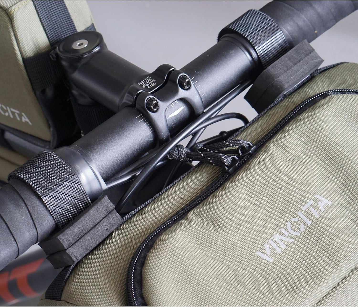 Vincita Handlebar Bag Foam Spacer Kit - Made from High-Density Foam - 9-Piece Kit Include 6 Foam Spacers, 2 Straps, and 1 Adjustable Elastic Strap - Bikepacking and Cycling Accessories image number 6