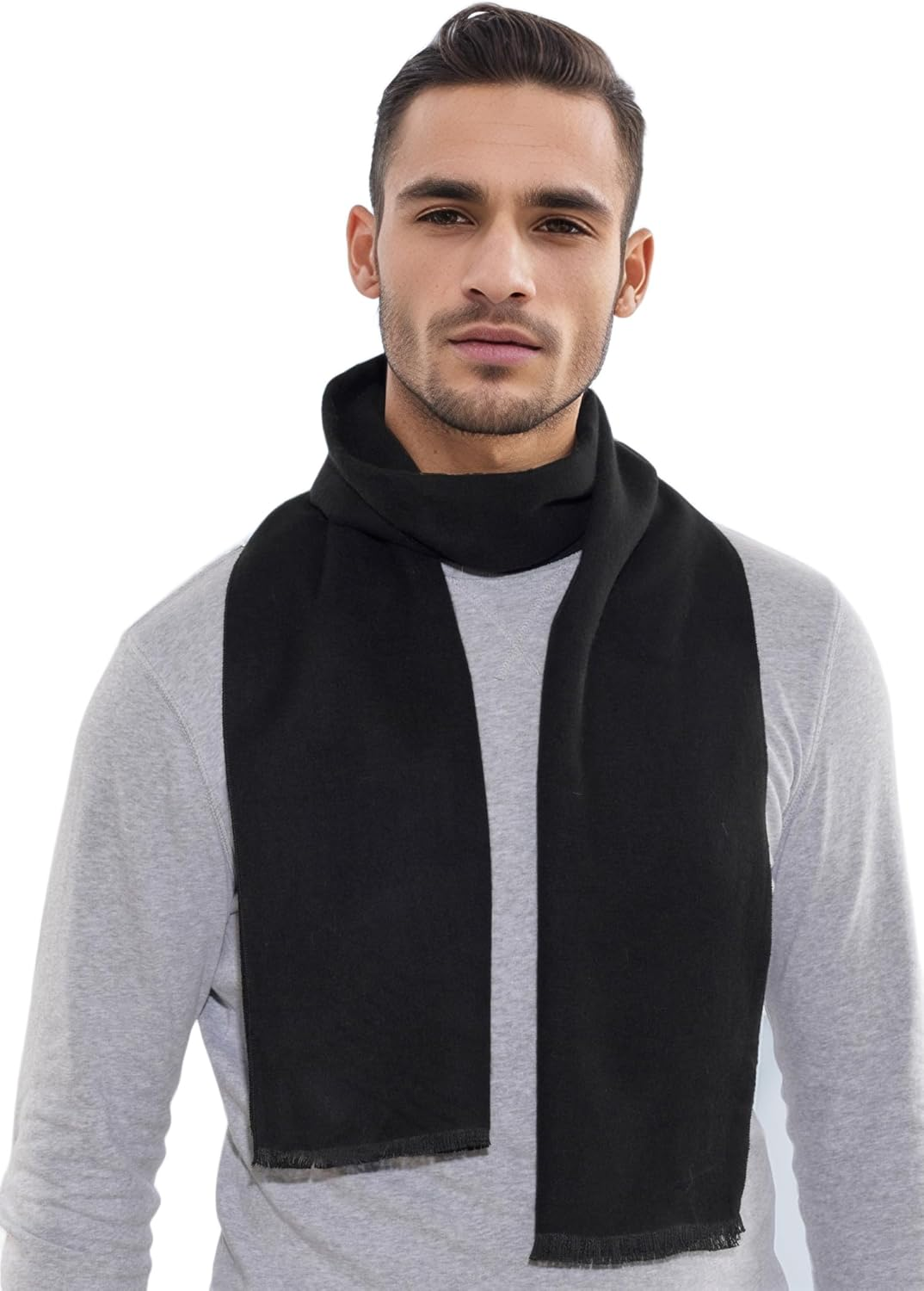 Men Scarves Thick Cashmere Scarf for Men'S Warm Soft Wool Cold Weather Scarf for Winter Autumn image number 1