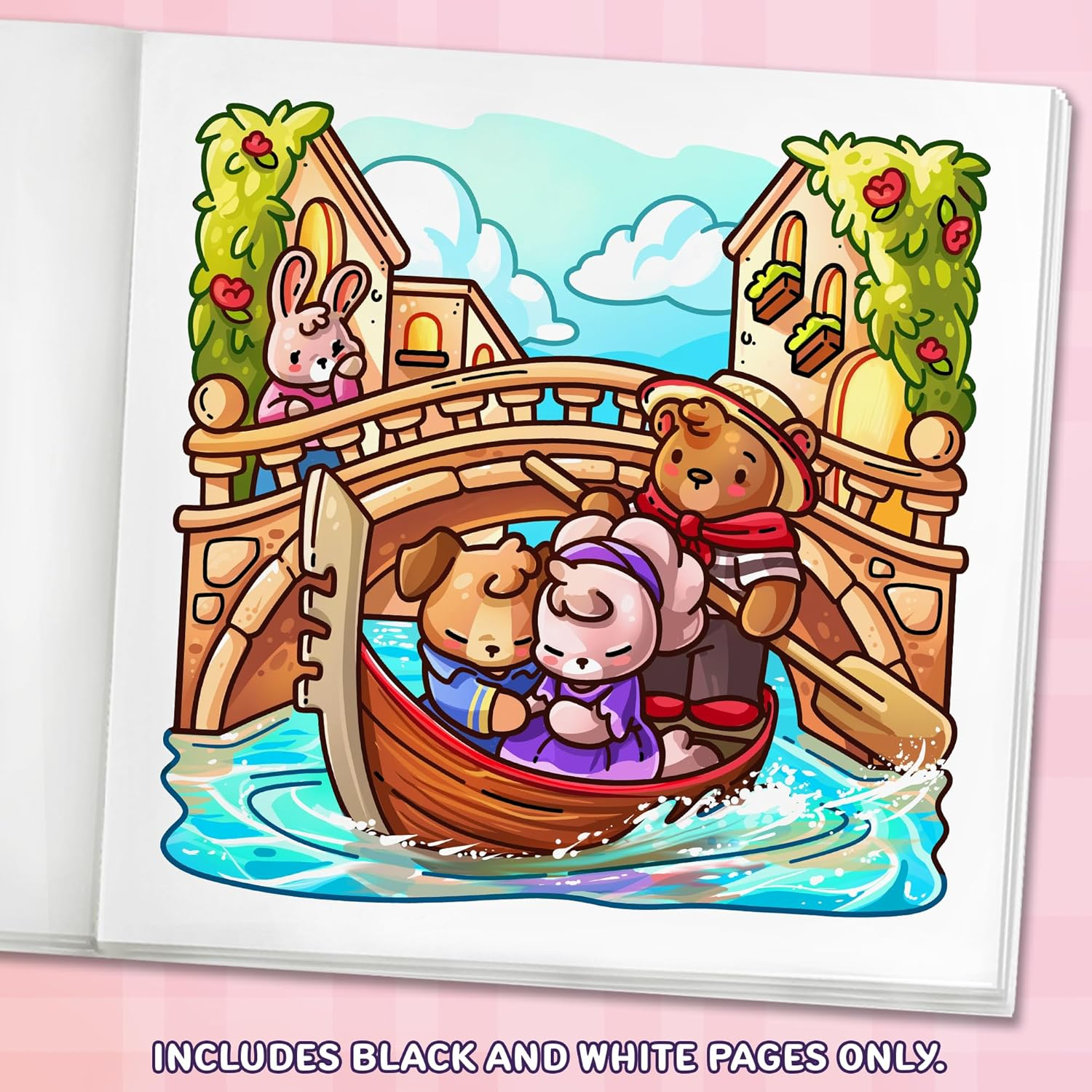Cozy Europe: Cute Coloring Book for Adults and Teens with Charming Characters and Delightful European Scenes for Relaxation image number 6