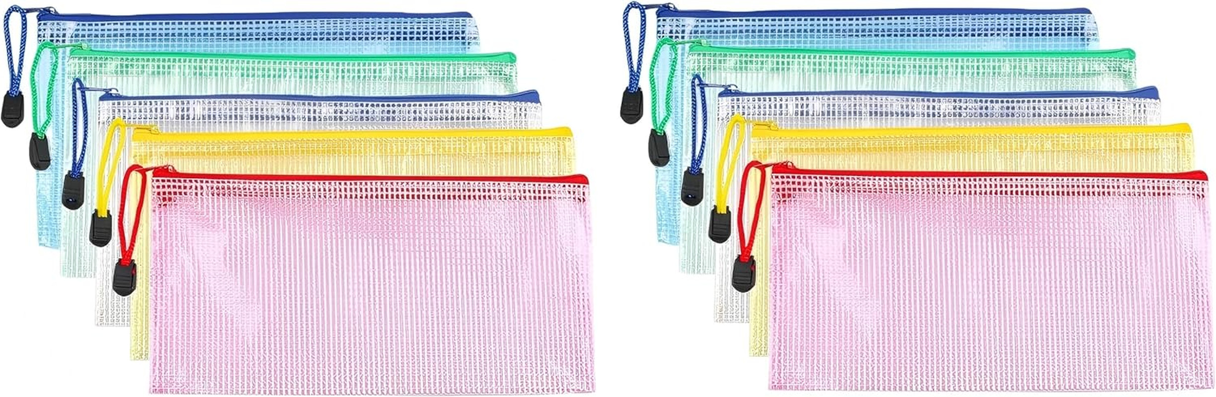 10 Pack Mesh Document Bag, Plastic Zipper File Waterproof Folders Document Pouch for Paperwork School Office Supplies, Filing Envelopes Organizing Storage (A4-13.0X9.0 In) image number 4