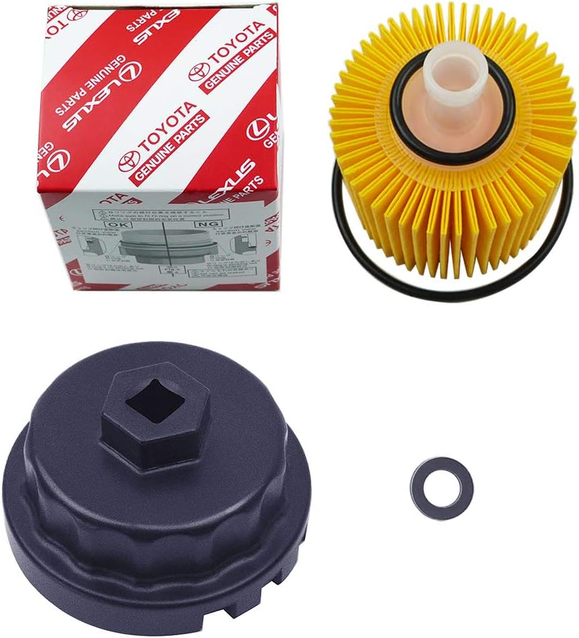 Genuine Oil Filter with Wrench for Toyota, Lexus, RAV4, Camry, Tundra, Highlander, Sienna and More, Oil Filter Housing Cap Removal Tool Set image number 3