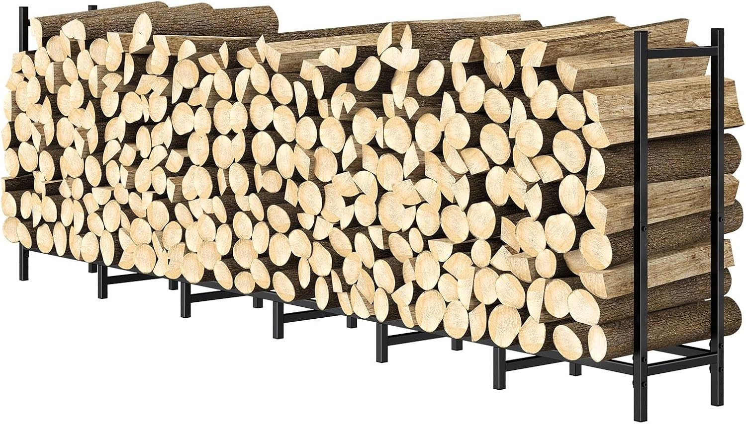 LIANTRAL Firewood Rack Outdoor 8-Ft Heavy Duty Firewood Rack Stand Log Holder Fireplace Wood Storage Stacker Outside image number 6