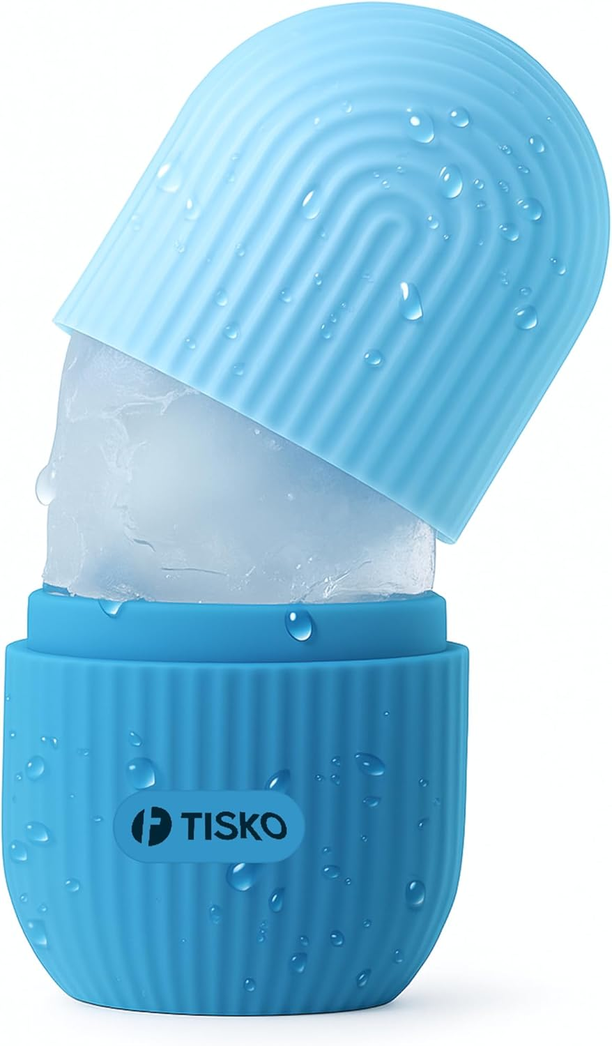 Tisko Ice Cube Roller Massager for Face, Eyes and Neck Naturally Conditioning and Skin Care,De-Puff Eye Bags,Reduce Migraine Pain,Reusable Massage Silicone Ice Mold (Blue) image number 4