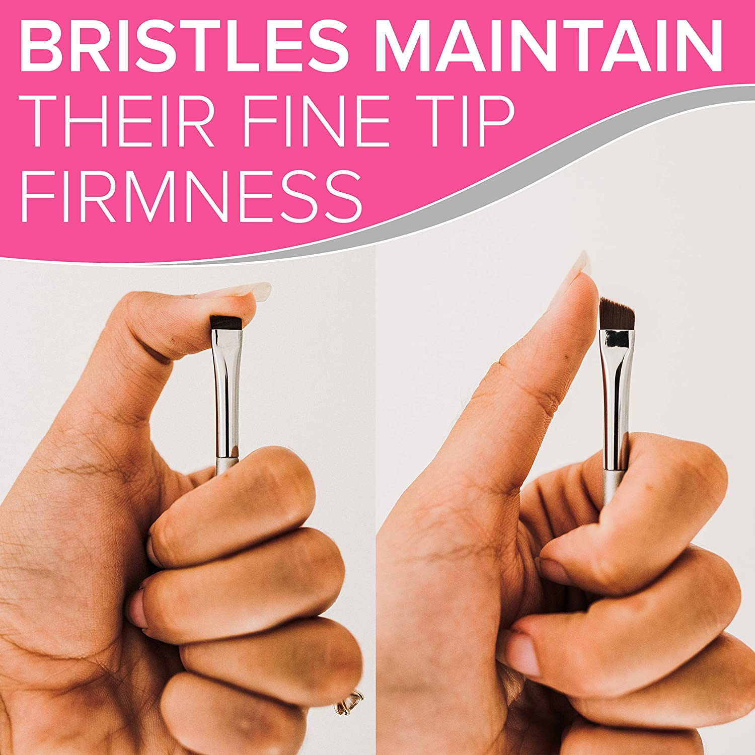 ULTIMATE PRECISION Angled Eyebrow Brush/Eyelash Brush - by NYK1 Eye Brow Brush and Eyeliner Brush Combo (Precision Applicator) Eyebrow Shaper plus Eyebrow Spoolie Brush for Eyebrows and Eyelash Tint image number 1