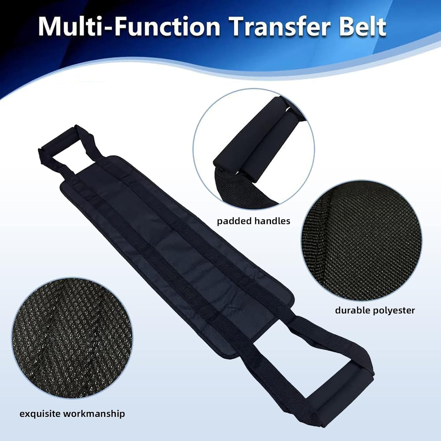 31.5 Inch Padded Transfer Belt for Elderly and Disabled, Non-Slip Bed Mobility Sling for Patient Lift with Handles, Heavy Duty, for Caregivers and Patient Care &ndash; Ruibex image number 4