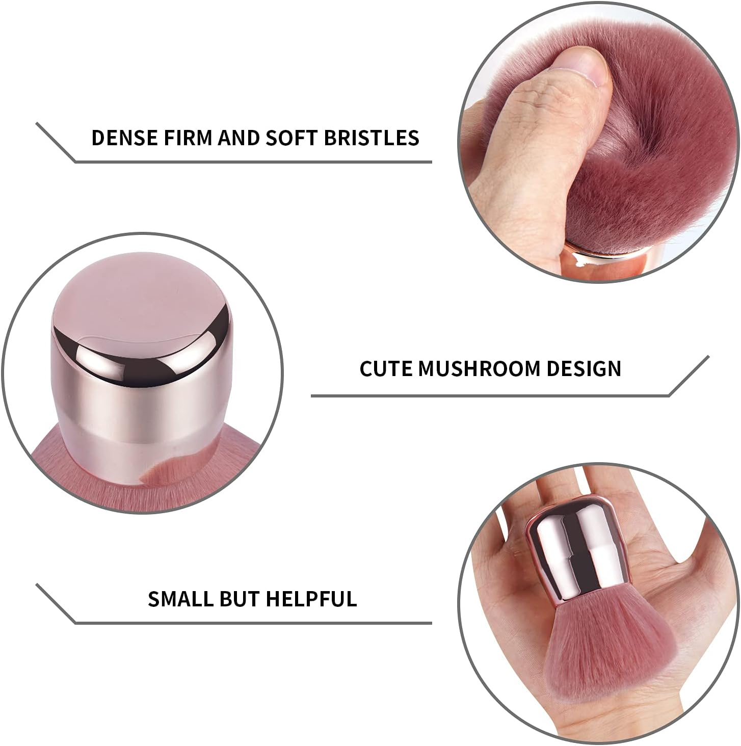 Vaincre Large Nail Dust Brush, Nail Art Dust Powder Remover, Fluffy Kabuki Brush for Nails (Pink) image number 5