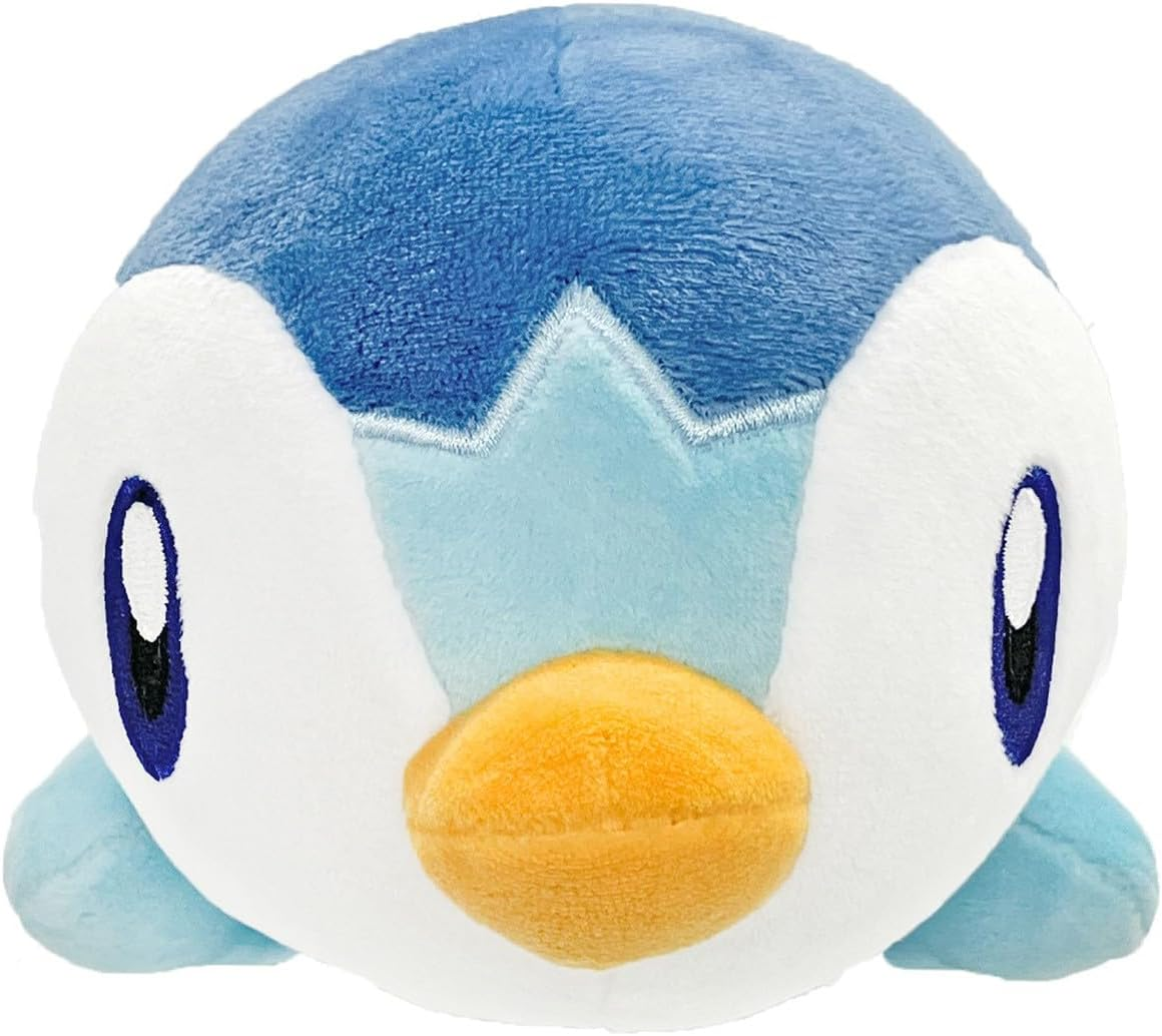 Ensky Piplup Sleeping Soft Plush Pillow, Potchima, Approx. 3.7 X 4.5 X 7.5 Inches (95 X 115 X 190 Mm), Polyester