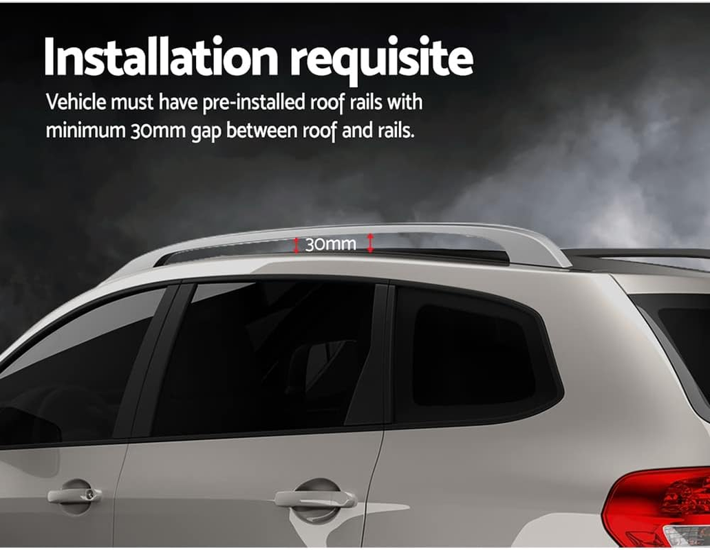 Giantz Car Roof Rack, 108Cm Length Universal Roofs Racks Pod Box Storage Basket Container Cross Bars Cars Accessories Transporting Storages, Adjustable Lockable Clamps 90Kg Aluminium Silver