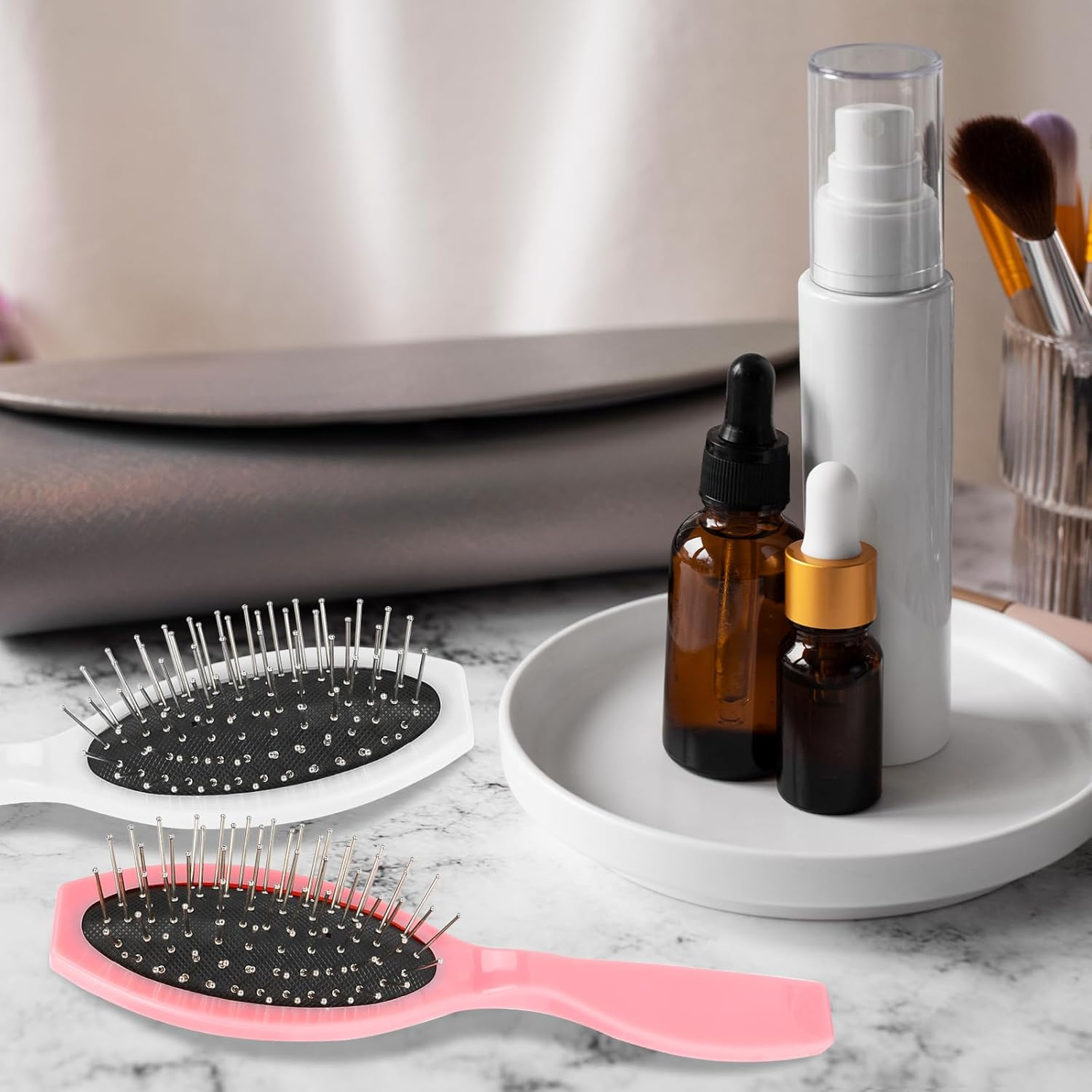 2 Pack Stainless Steel Wig Wire Brush, Portable Professional Synthetic Hair Brush and Combs for Wigs, Extensions, Women, Wig Brushes for Synthetic Hair image number 5