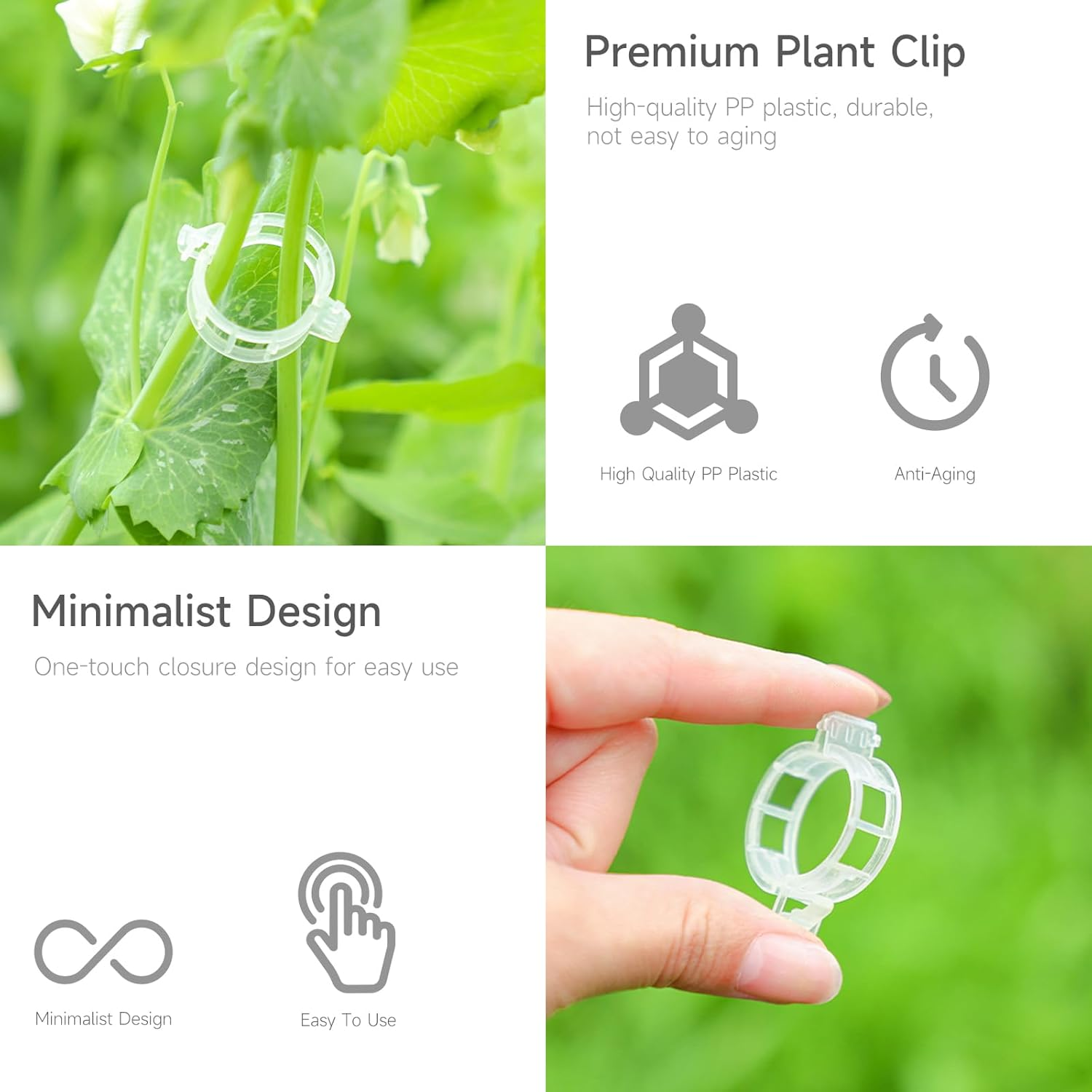 LMXMGRG Plastic Plant Clips Set,Plant Support Clips 100Pcs,2024 Upgrade Plant Vine Clips for Climbing Plants,Tomato,Plant Trellis Clips for Outdoor Makes Plants Healthier image number 3