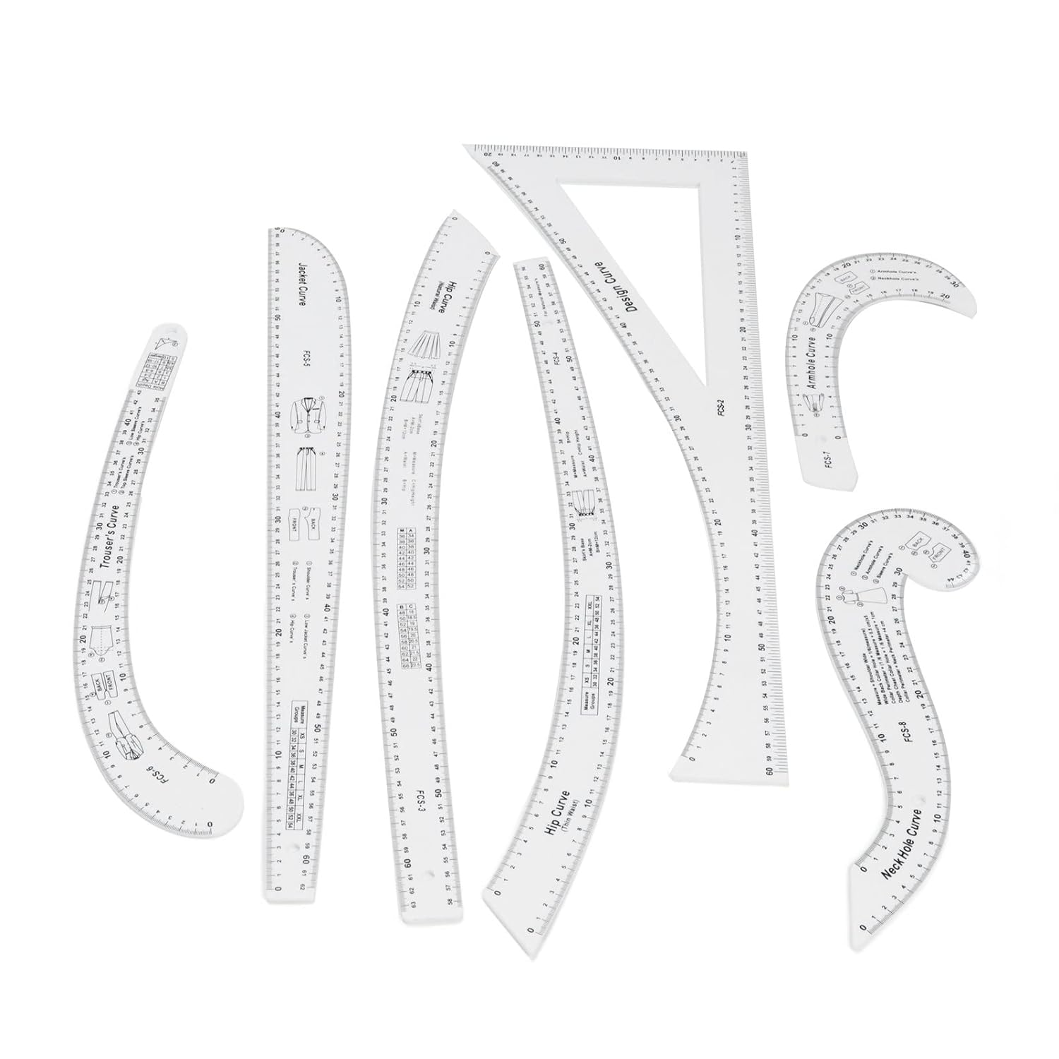 Curve Ruler Set, 7Pcs Flexible Durable Sewing Pattern Making Tools for Drawing for Making Pattern for Drafting image number 5