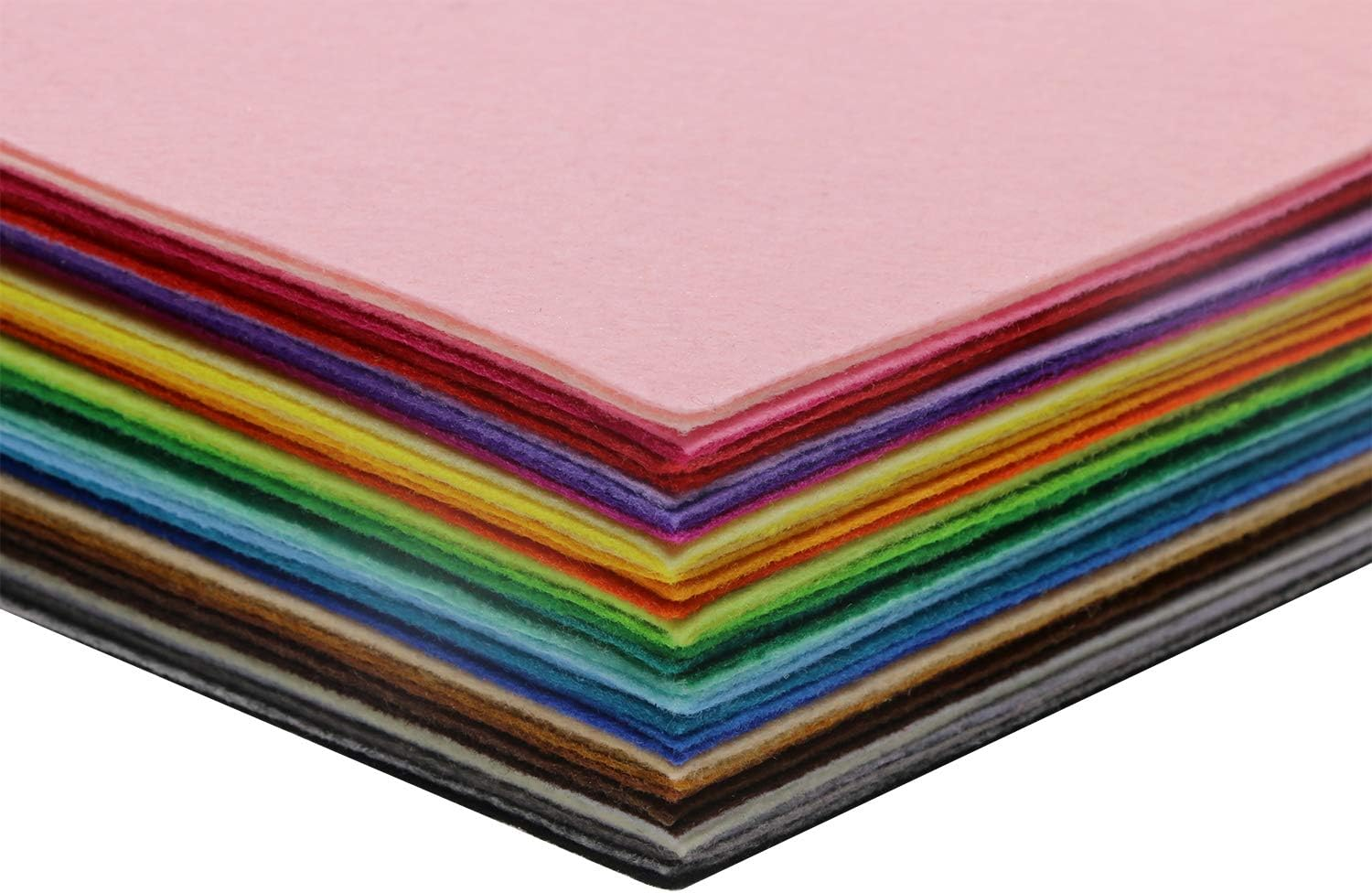 Shapenty 40 Assorted Colors 1MM Thick Small Felt Fabric Sheet Pieces Nonwoven Patchwork Sewing Felt Squares Pack for Kids Adult DIY Art Craft Project, 40PCS (40 Colors, 6 X 6 Inch) image number 2