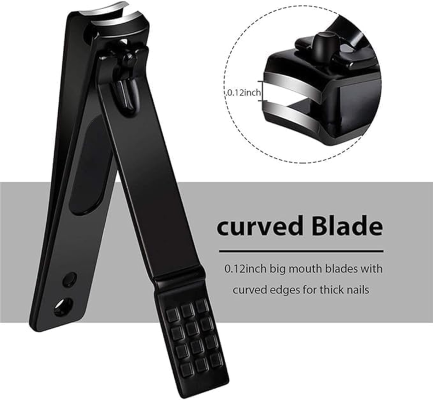 Nail Clippers Manicure Set-Toenail Clippers and Fingernail Clippers, Ultra Sharp Cutter for Ingrown Toenail Clippers with File, Sharp and Durable Stainless Steel Nail Cutter W/Metal Case, Black image number 5