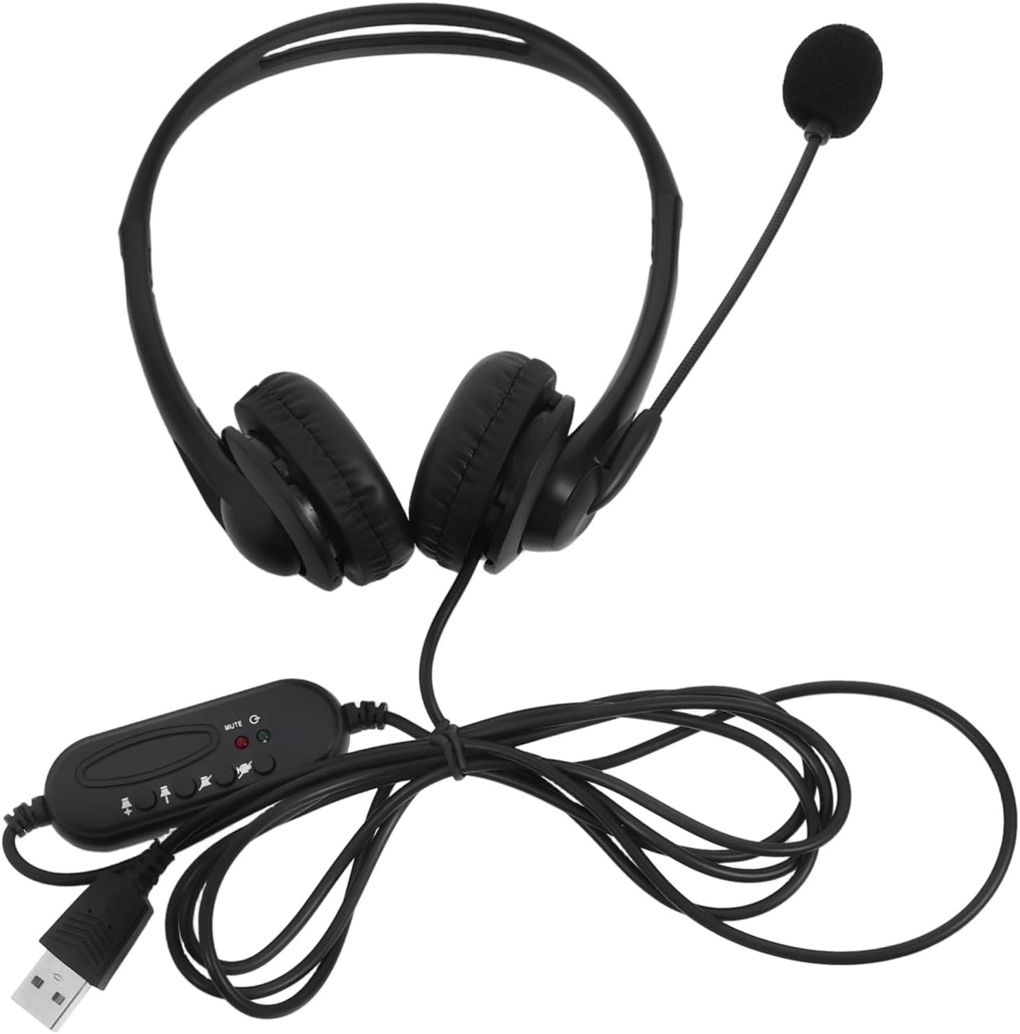 DOITOOL Office USB Headphones with Noise Cancelling Microphone Comfortable Wired Headset for Office Study and Business Use Durable and Breathable Earmuffs for Long Term Comfort image number 2