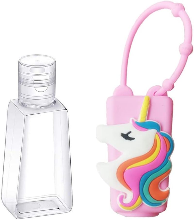 Color Land 4Pcs Unicorn Kids Empty Travel Bottles for Toiletries Detachable Hand Sanitizer Holder with Silicone Case Leak Proof Travel Size Cartoon Cute Essentials Toiletries Refillable Containers image number 1