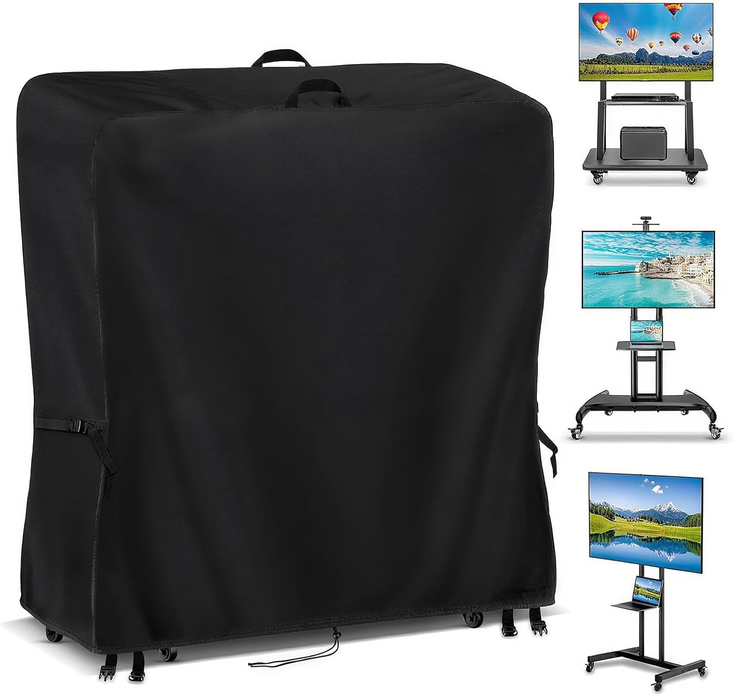 Keyubria Outdoor TV Cover - Mobile TV Carts Covers - Weatherproof Dustproof Television Screen Protectors for Backyard Garden Lawn Deck Yard image number 2