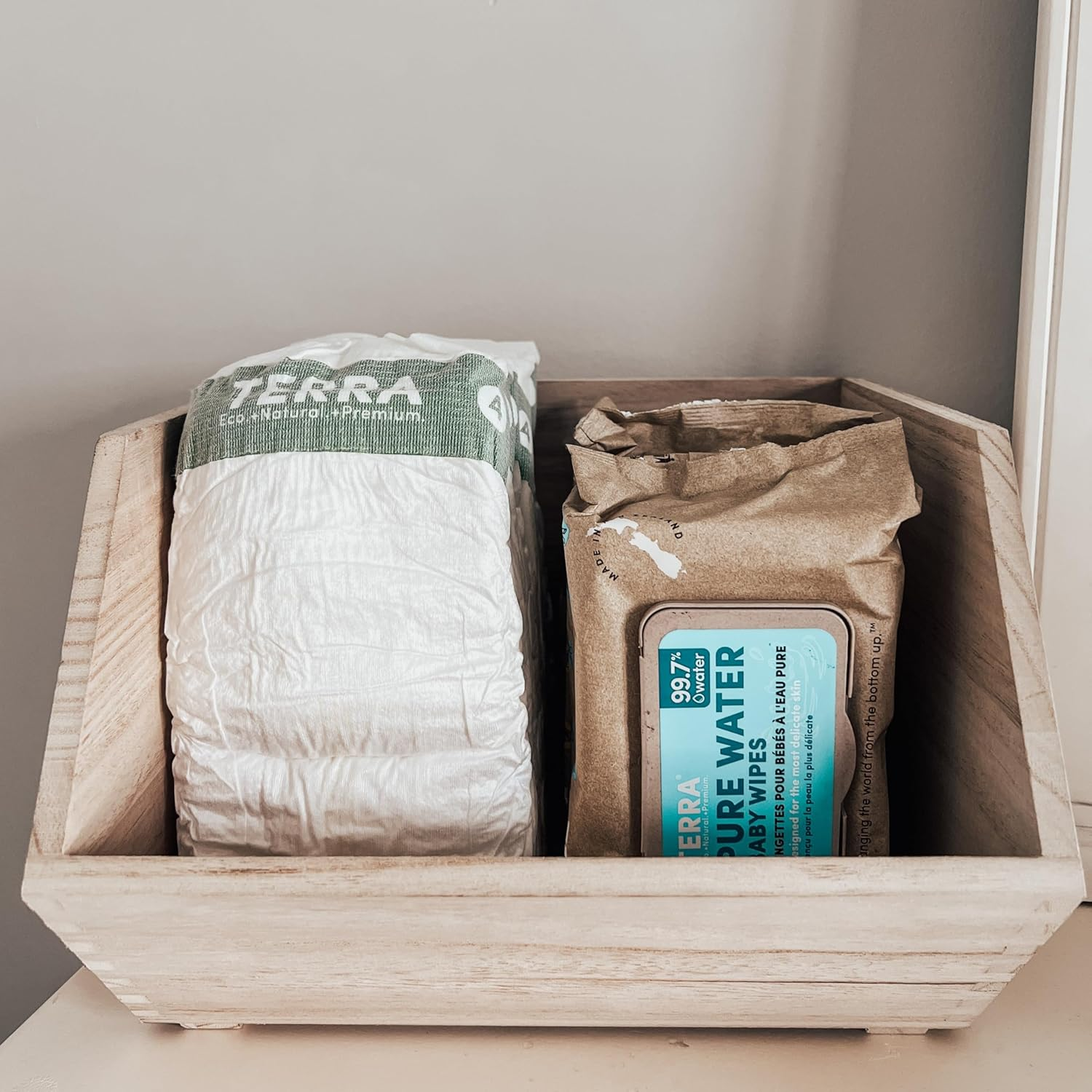 Terra Bamboo Baby Pure Water Wipes &ndash; 99.7% Pure New Zealand Water, 100% Biodegradable Bamboo Fiber, 0% Plastic, Unscented, Suitable for Sensitive Skin &ndash; 12 Packs (840 Wipes) image number 1