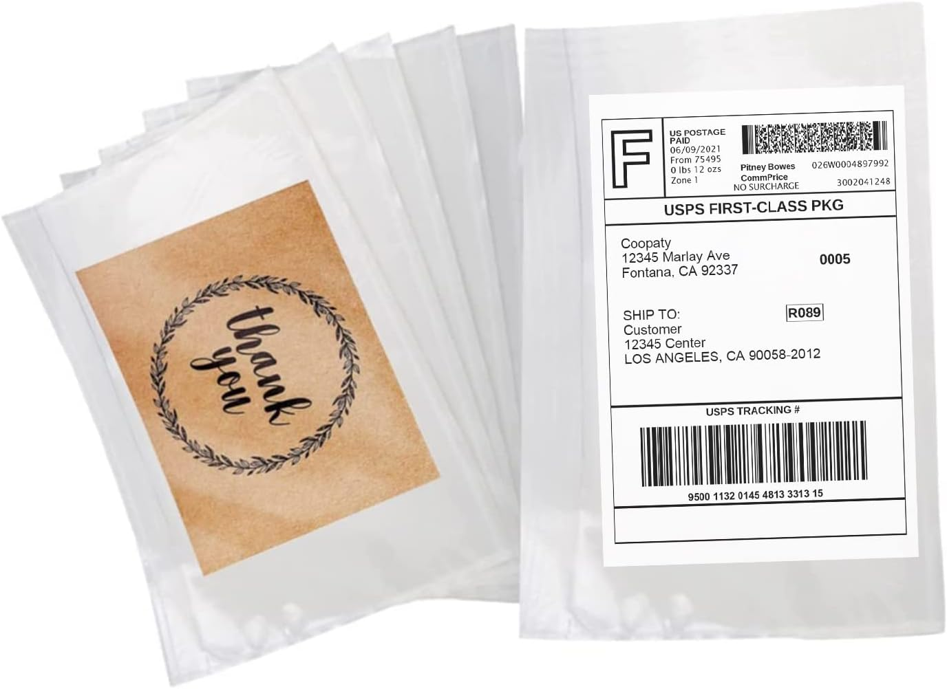 Coopaty 4.5" X 5.5" Packing List Envelope, Shipping Label Pouch, Clear Adhesive Packing List Pouches for Invoice/Documents/Labels (100 Pack) image number 5