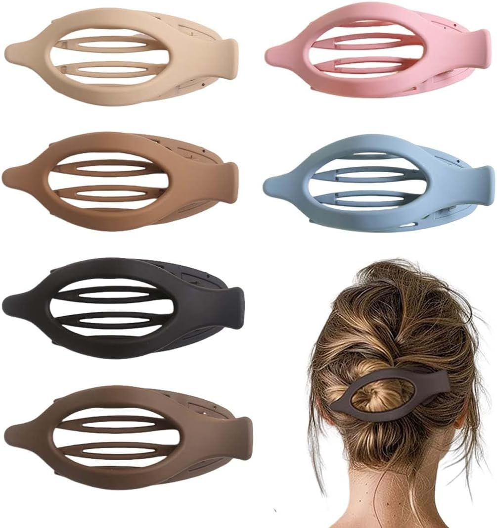 BQRKOTM Pack of 6 Flat Hair Clips Women'S Flat Hair Claws Women'S Hair Clips Large Hair Clip for Thin Thick Hair, Flat Hair Claw Clip for Lay down and Drive image number 5