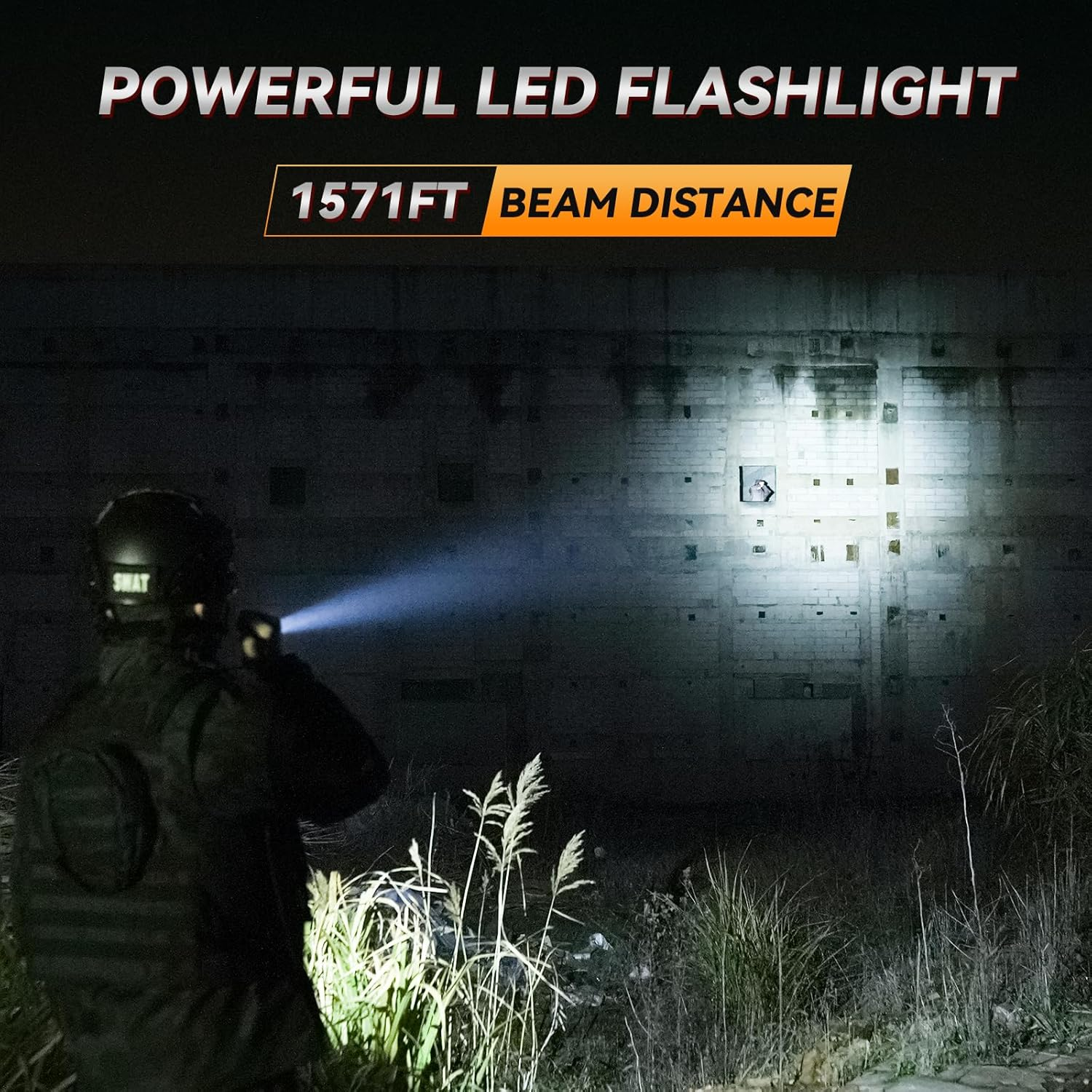 Sofirn SK1 Tactical Flashlight, LED Pocket Torch Rechargeable, 1571Ft Long Throw and Rotary Switch, EDC Handheld Flashlight for Home Camping Emergencies Rescue Hunting image number 6