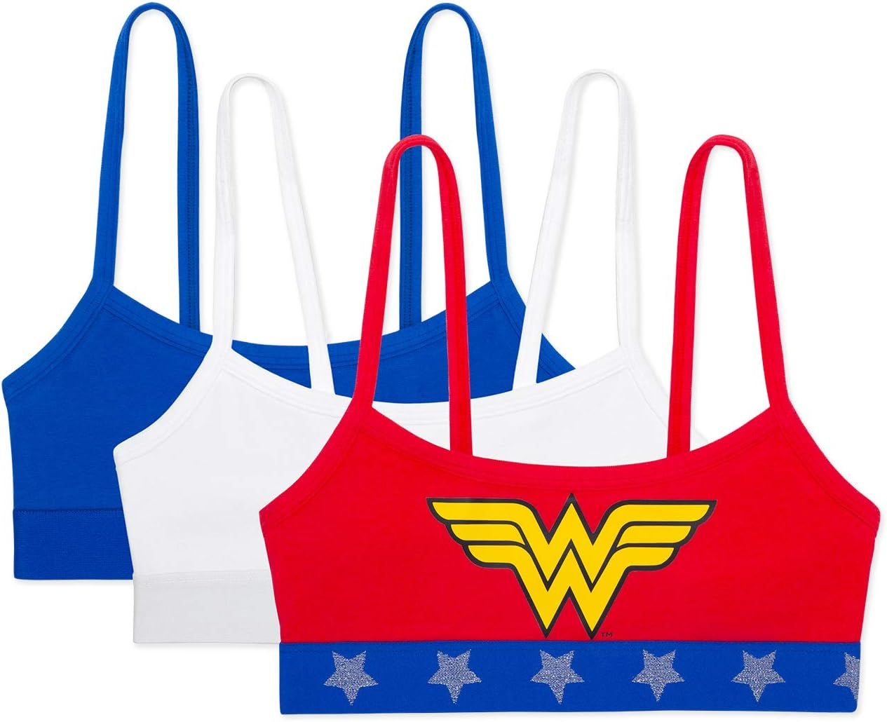 Fruit of the Loom Girls' Spaghetti Strap Sport Bra 3 Pack