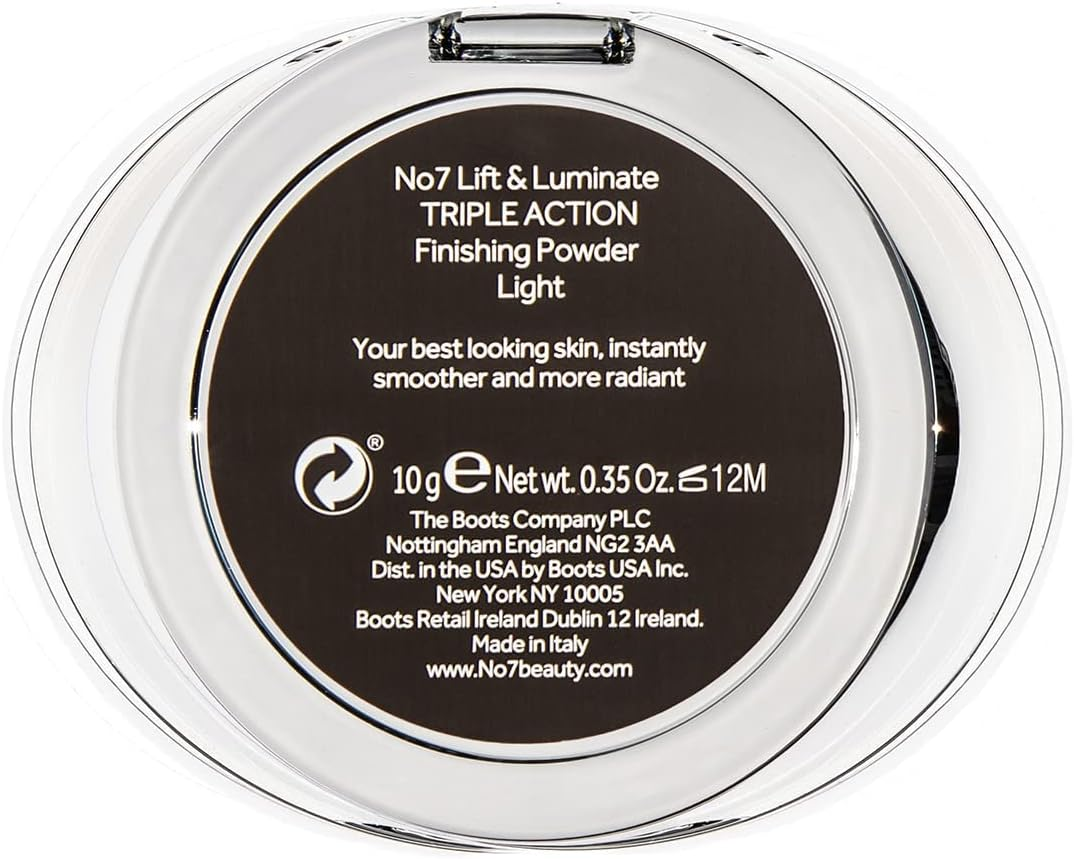 No7 Lift & Luminate Triple Action Powder - Light - Pressed Makeup Setting Powder for Face - Compact Setting Powder Reduces the Appearance of Fine Lines & Enhances Glow (10G) image number 1