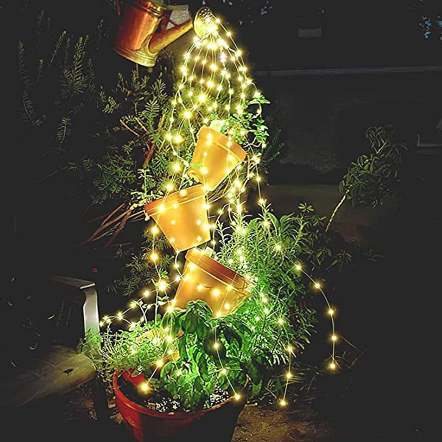 Koboko Solar Fairy Lights Outdoor Warm White 10 Strands with 100 Leds 1 Meter Length Waterproof Garden Decoration image number 1