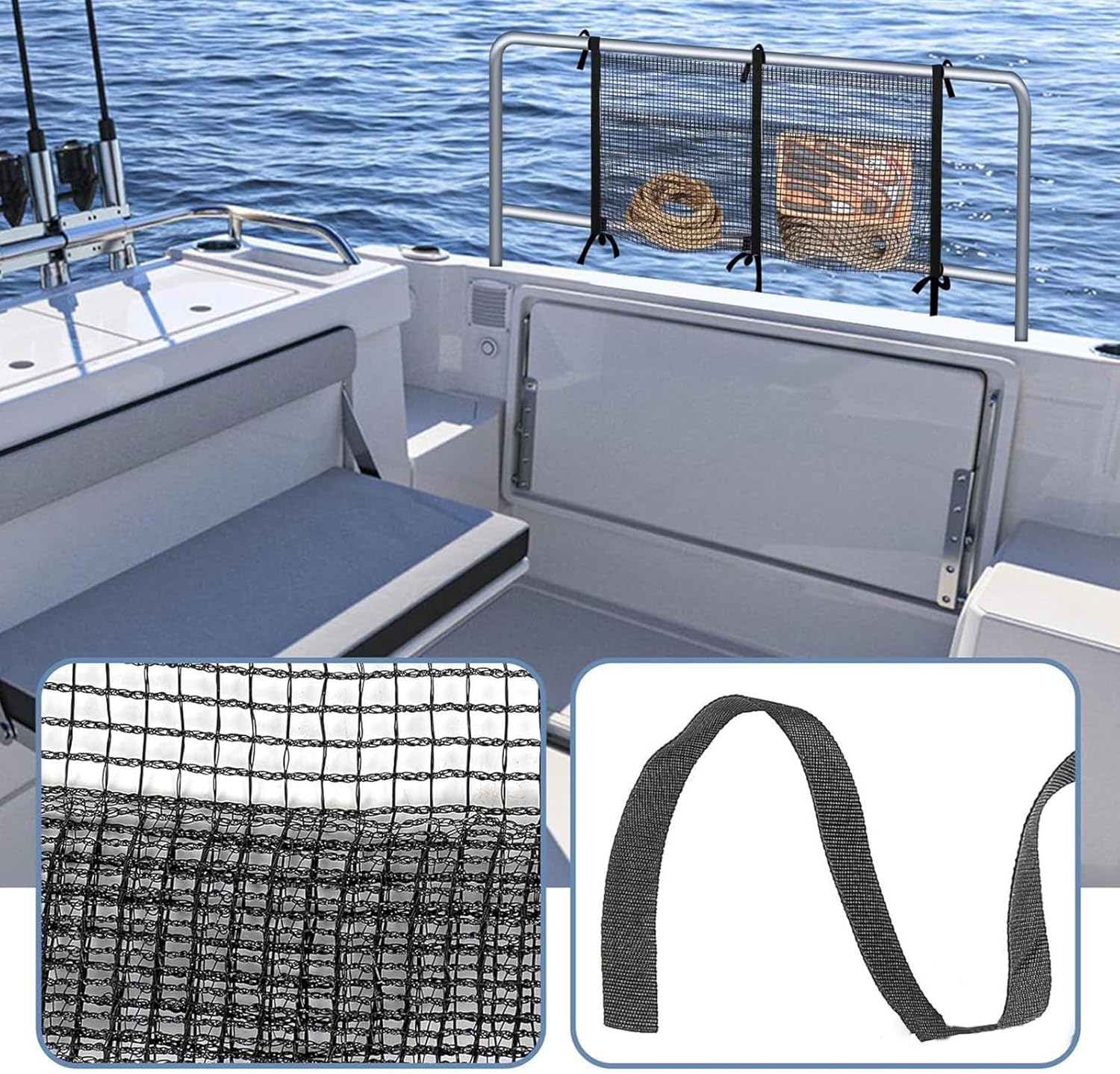 Boat Organizer,Portable Trampoline Storage Pouch - Portable Large Capacity Yacht Organizer for Water Sports Fishing Enthusiasts Home Outdoors Equipment image number 2
