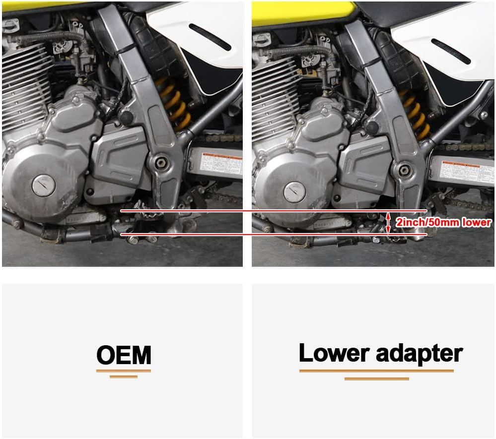 Xitomer Fit for 2025 DR650 Footpeg Lowering Mounts 2''(50Mm) Fit for DR650 1996-2024 Foot Peg and Control Lowering Kit (Matte Black) image number 1