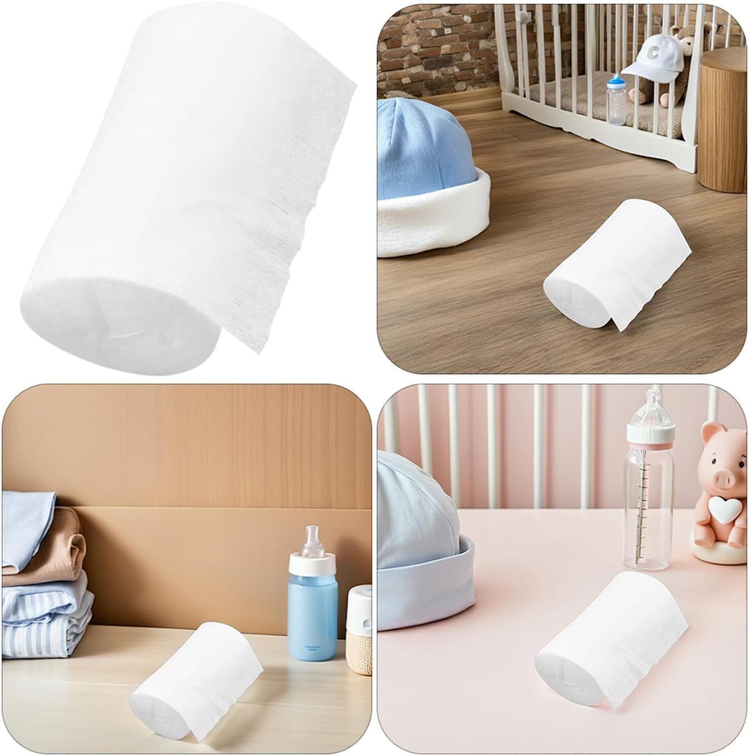 Gatuida 100Sheets Diaper Bamboo Liners Disposable White Pack for Newborn Nappies Always Pads image number 1