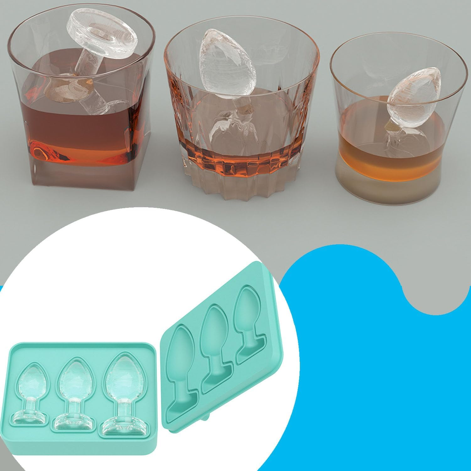 Shaped Large Silicone for Whiskey Cocktails,Brandy and Juice Beverages Tray, Freezer Cocktail Coffee Drinks Beverage Crafting, Plug Bar, Cocktails, Whiskey, Cool Drinks, Tea, Coffee (Khaki) image number 5