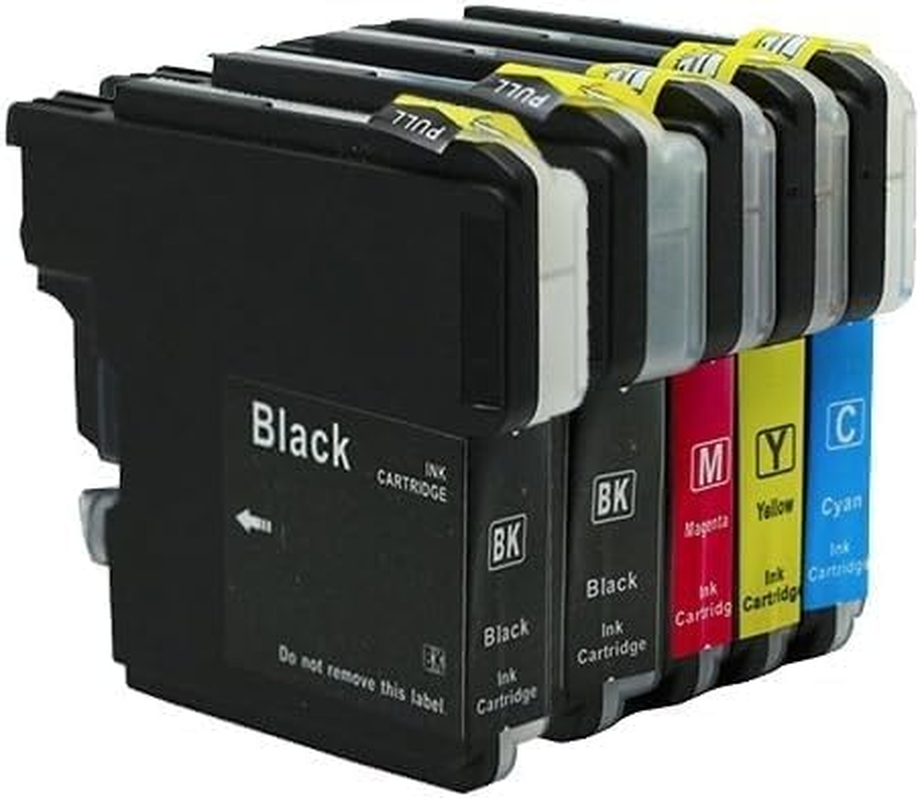 Compatible Ink Cartridge for Brother LC38 LC-38 Compatible with Brother DCP-145C DCP-165C DCP-195C DCP-375CW MFC-250C MFC-255CW MFC-257CW Printer (2 Black, 1 Cyan, 1 Magenta, 1 Yellow)