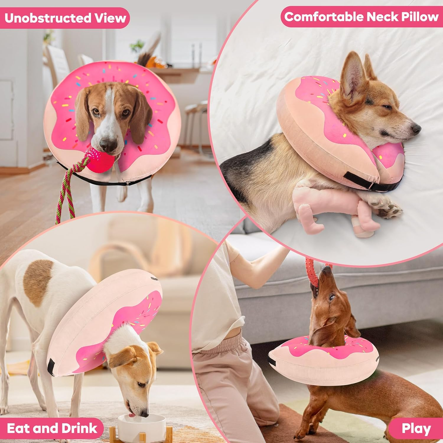 Gimars Inflatable Dog Cone Alternative Dog Donut Collar after Surgery, Soft Dog Neck Pillow Recovery Cone Collar, E Collar and Elizabethan Collar Alternative for Small and Medium Dogs image number 3