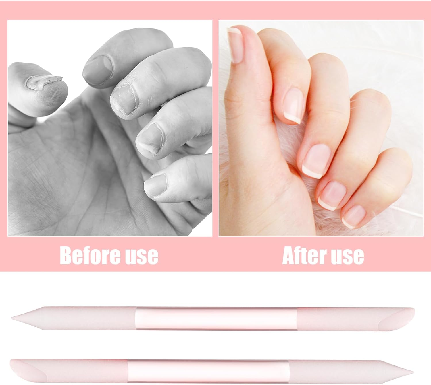 2 Pcs Glass Cuticle Pusher, Dual Ended Cuticle Remover Tool, Cuticle Trimmer Manicure Stick with Leather Case, Fingertip Precision Filing Cuticle Remover Tools for Nail Salons, Home