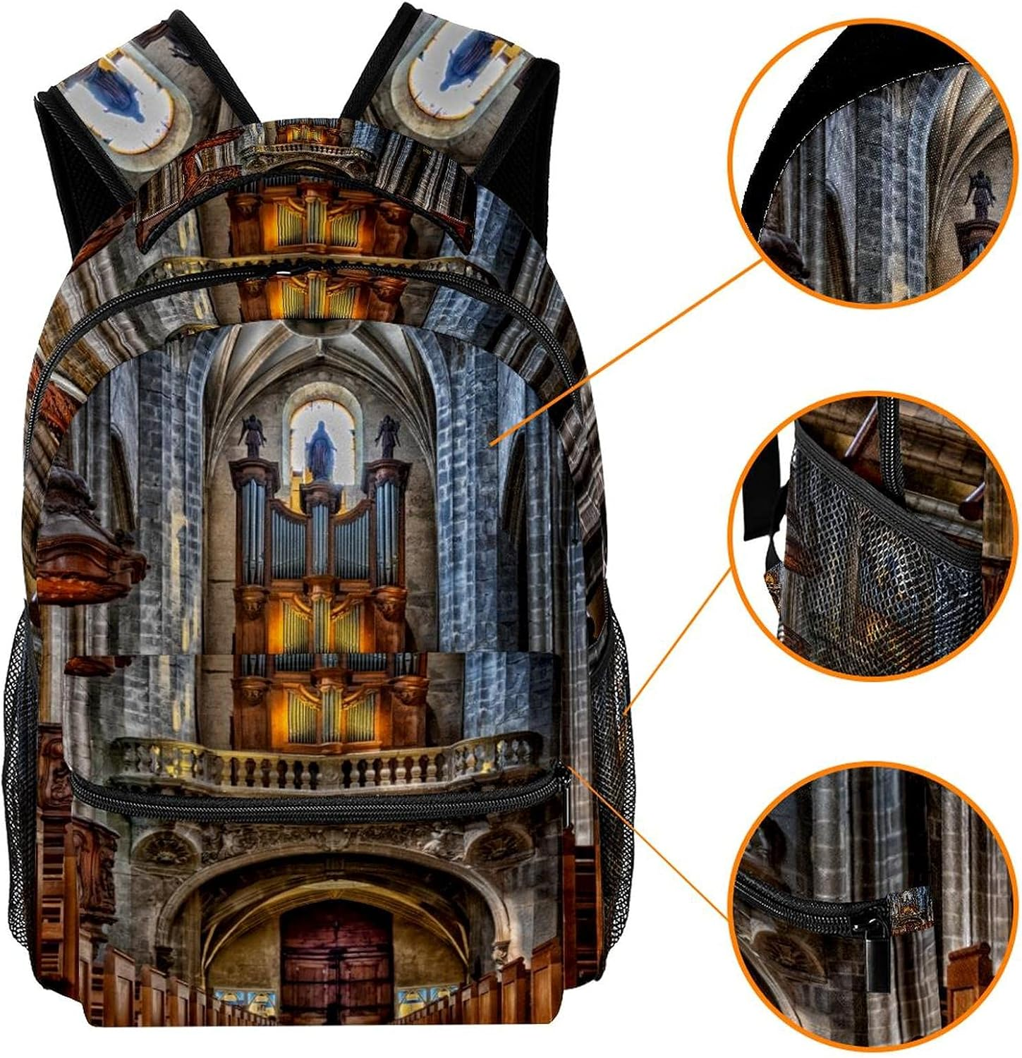 Cathedral Backpack Students Shoulder Bags Travel Bag College School Tote Backpacks image number 1