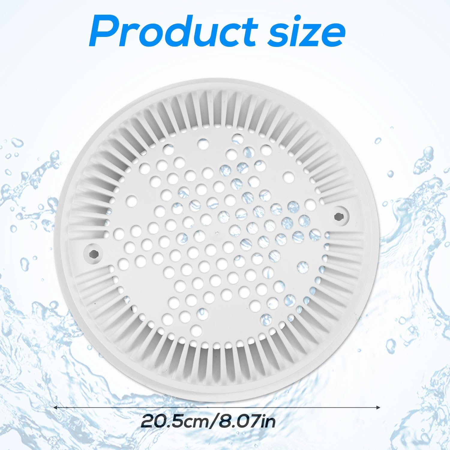 Lyreh Pool Main Drain Cover Compatible with Hayward, White Anti-Vortex Drain Cover Suction and Dual Suction Outlet for Ground Swimming Pool Replacement Accessories image number 2