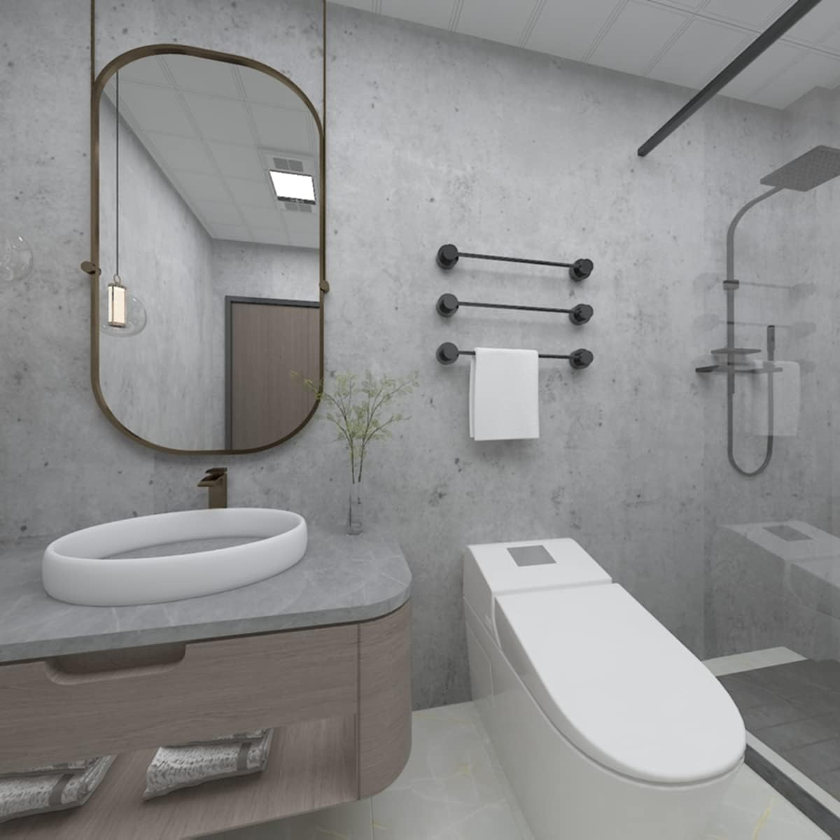 80Cmx4M Grey Concrete Peel and Stick Wallpaper Extra Wide Contact Paper Self Adhesive Thick Removable Waterproof Vinyl Wrap Sticky Faux Cement Wall Mural for Apartment Bedroom Bathroom Kitchen Decor image number 4