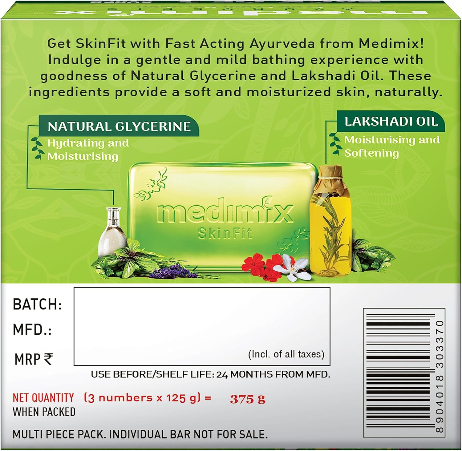 Medimix Ayurvedic Glycerine Soap, 3X125G image number 4