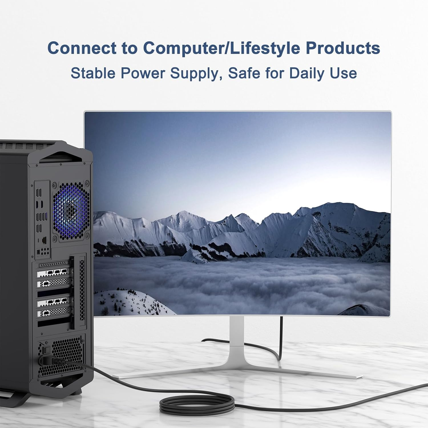 1.5M/5Ft AU Plug 3 Prong Power Cable Cord for Computers, Tvs, Monitors, LG LED LCD Smart 1080P Hdtv,Samsung, Acer, Asus, Epson Printer AC Cable (NEMA 5-15P to IEC 320 C5) 10A 250V image number 1