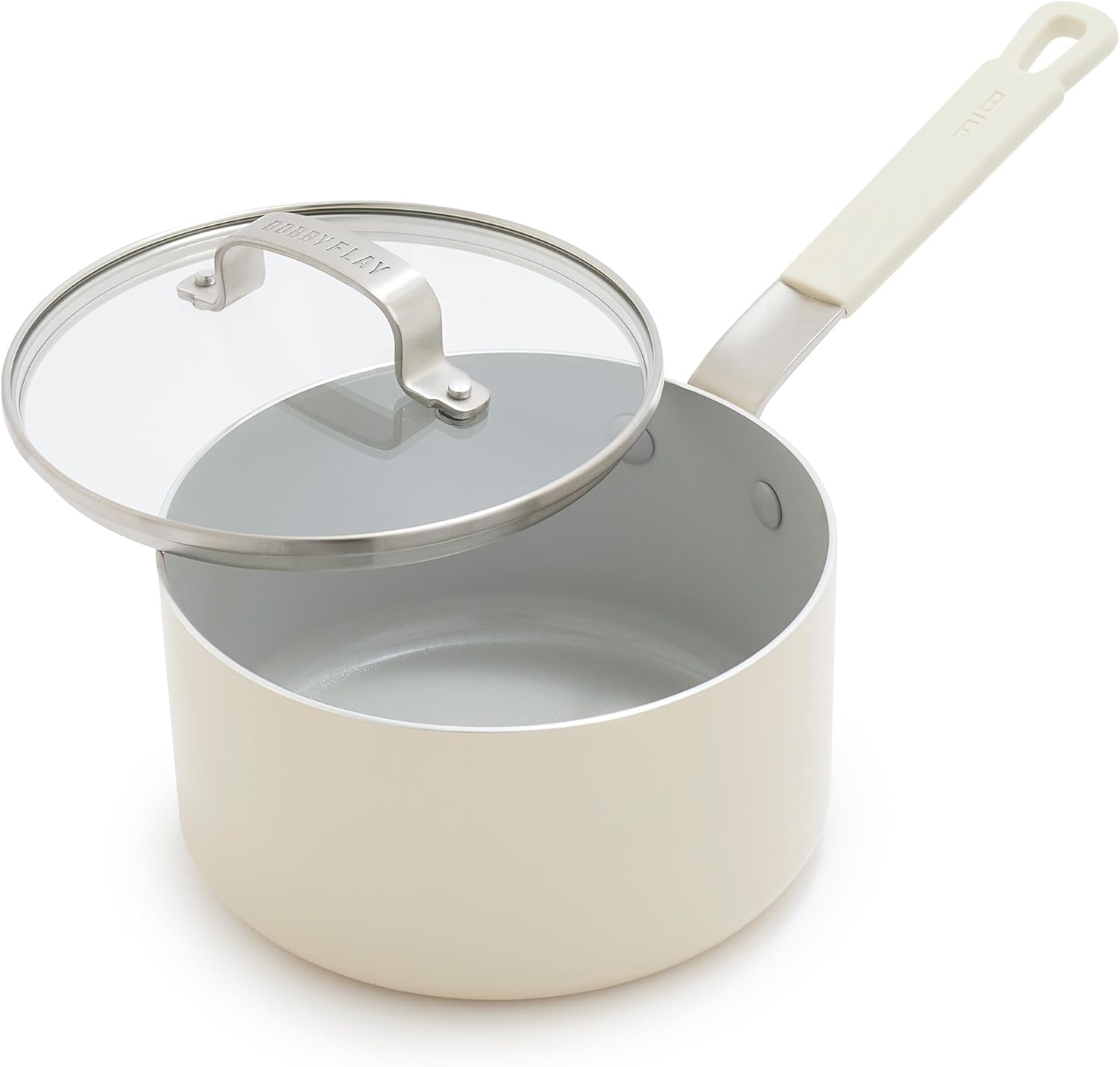 Greenpan X Bobby Flay 13 Piece Cookware Pots and Pans Set, Professional Grade Aluminum, PFAS & Pfoa-Free Ceramic Nonstick, Induction Suitable, Stay-Cool Silicone Handle, Dishwasher & Oven Safe, Cream