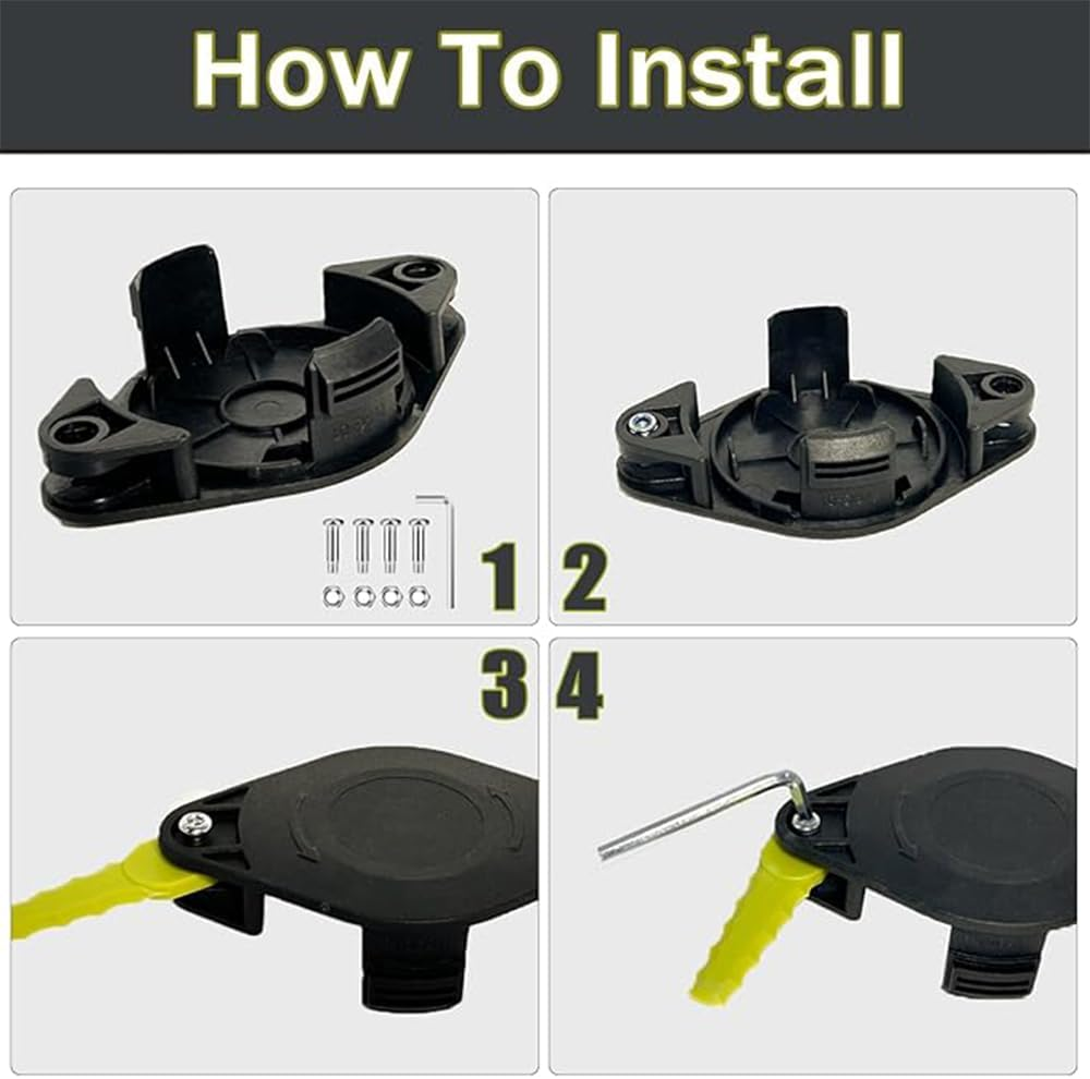 Weed Eater Bladed Head, Compatible with ACFHRL2&AC14RL3A,RYOBI ONE Head 18V, 24V, and 40V RY40210, RY40210A Trimmers with 10 Quickload Blades (1+10+4)