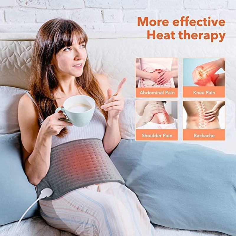 Heating Pad for Back Pain Relief Electric Heat Pad Ultra Soft with 10 Adjustable Temperature Settings 3 Timer Options Machine Washable (12 * 24 In)