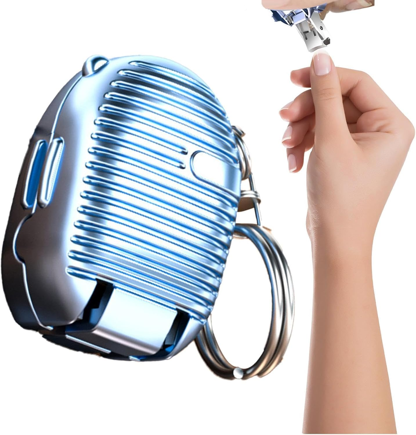 Furtryvl Small Nail Clippers,Cute Stainless Steel Nailclippers Purse Charm | Portable Finger Nail Clippers, Multifunctional Finger Nail Clippers for Traveling, Camping, Daily Use