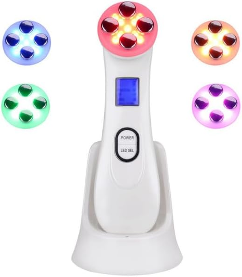 ICB Retail 5 in 1 Multifunction Facial Massager | White LED Skin Tightening Face Massager, Anti-Aging Wrinkle Reduction, Microcurrent Facial Device | Professional Home Neck and Face Massager image number 2