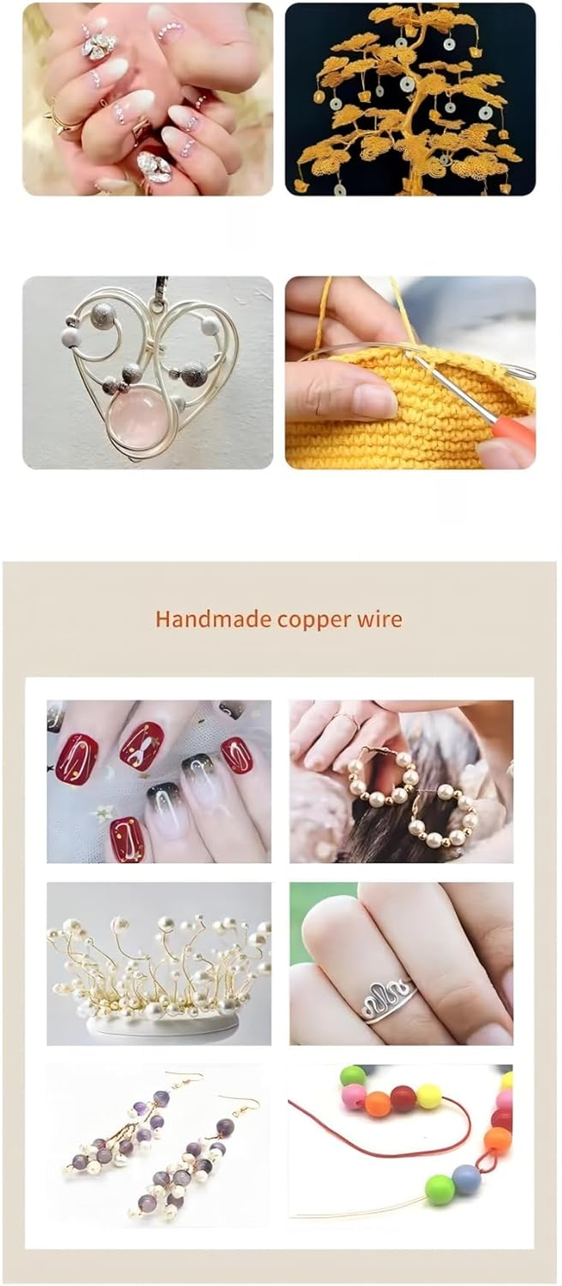 LORJE 3 Rolls Jewelry Making Wire Tarnish Copper Jewelry Wire Jewelry Beading Wire for DIY Jewelry Craft Making Supplies Modelling Sculpture Making (0.5Mm)