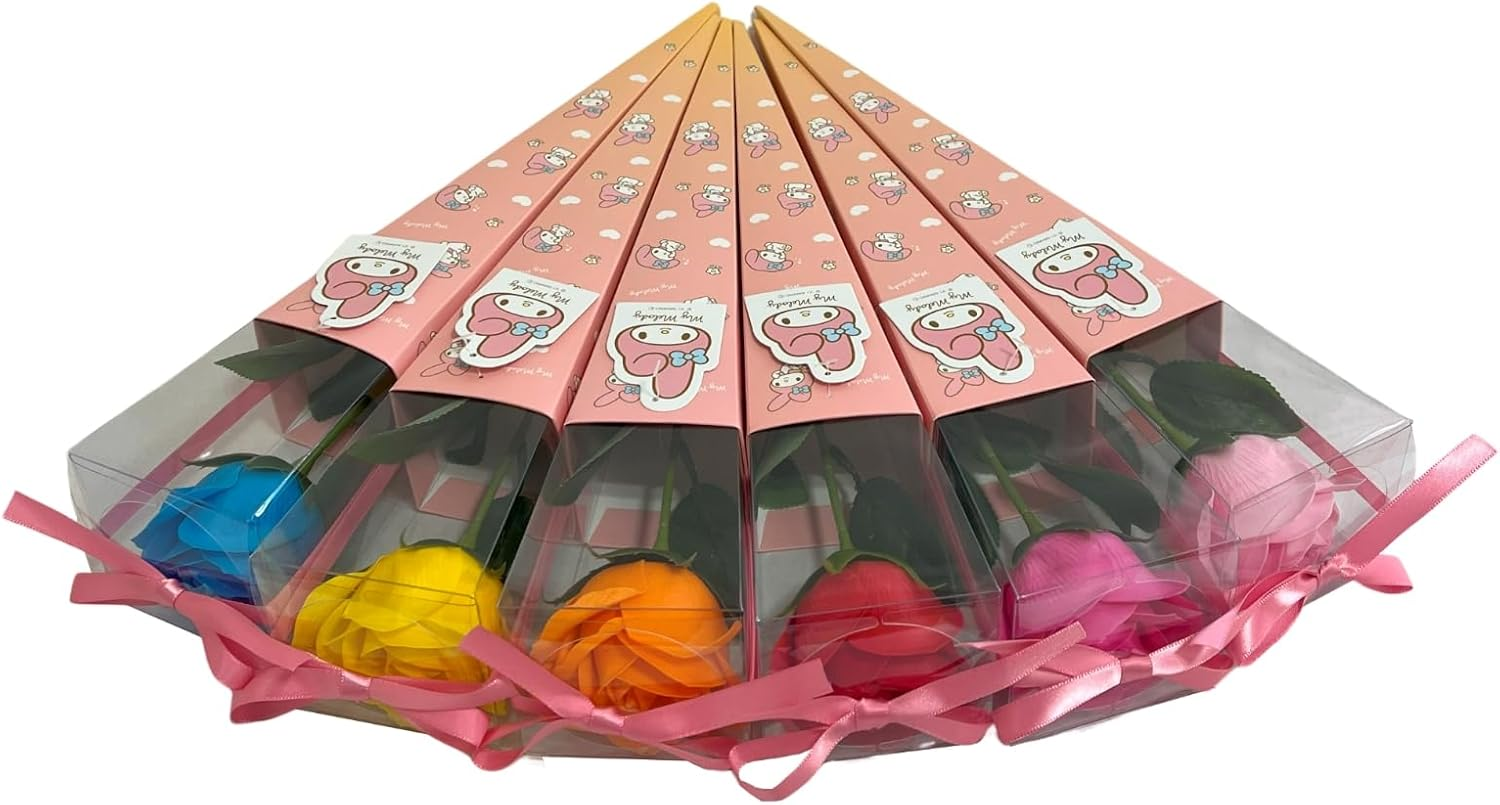 Q-FLA 799792 My Melody Kelly Soapflower Bath Salt, 6 Colors, ASST, 1 Flower, Bouquet, Present, Celebration image number 3