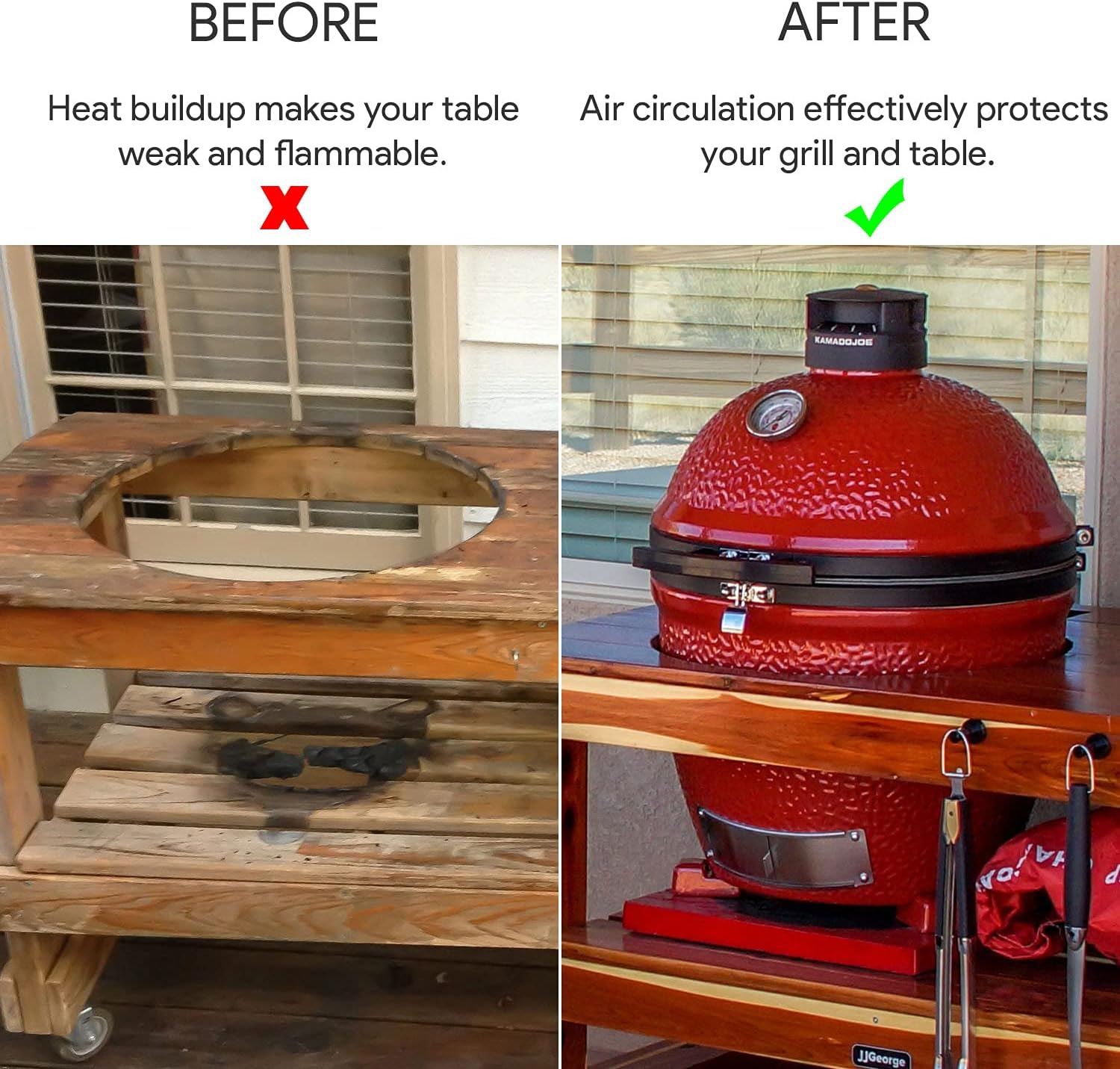 3-Pack Ceramic Grill Feet Shoes Replacement Parts for Big Green Egg Charcoal Grill, Ceramic Feet for Kamado Grills Big Joe Charcoal Grill, Kamado Accessories Parts image number 2