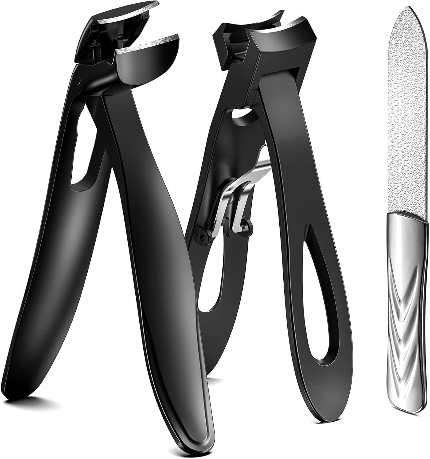 BEZOX Toe Nail Clipper for Thick Nails for Seniors, Nails Clipper Set for Comfort Nail Trimming, Precision Fingernail Clippers - Black image number 2